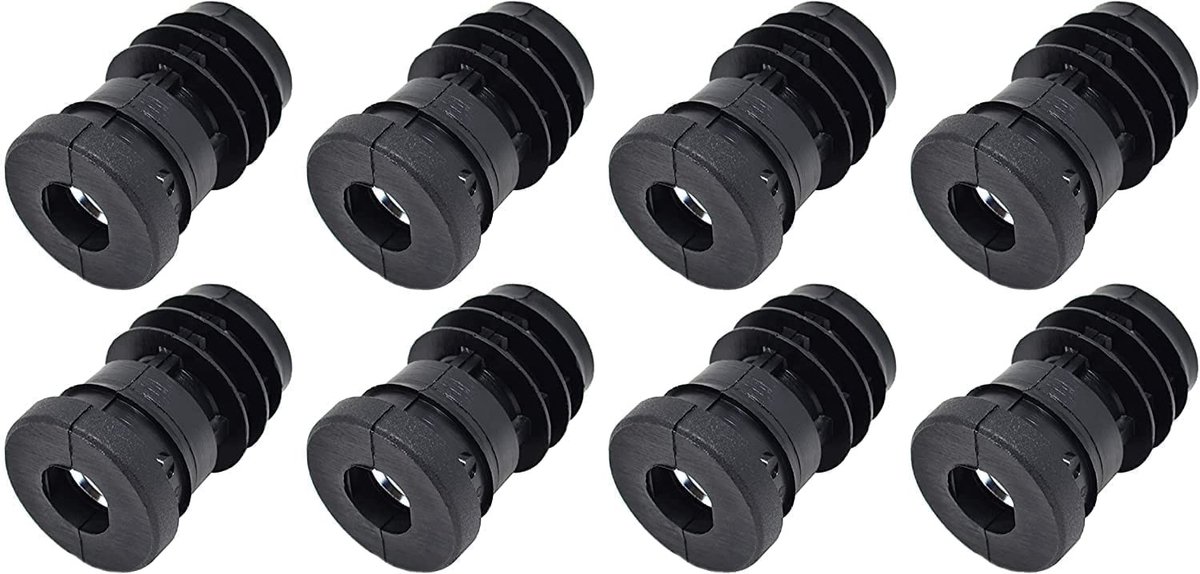 Livia home - Schroefdraadstop - Afstelstoppen - Eenvoudige montage - Zwart - Ronde buizen - 8 stuks - Geschikt voor 34 mm buizen