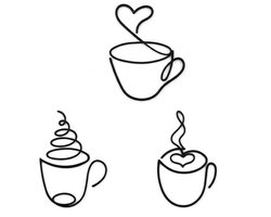 Zwart metalen wanddecoratie koffie kopjes set wandbord 3 del