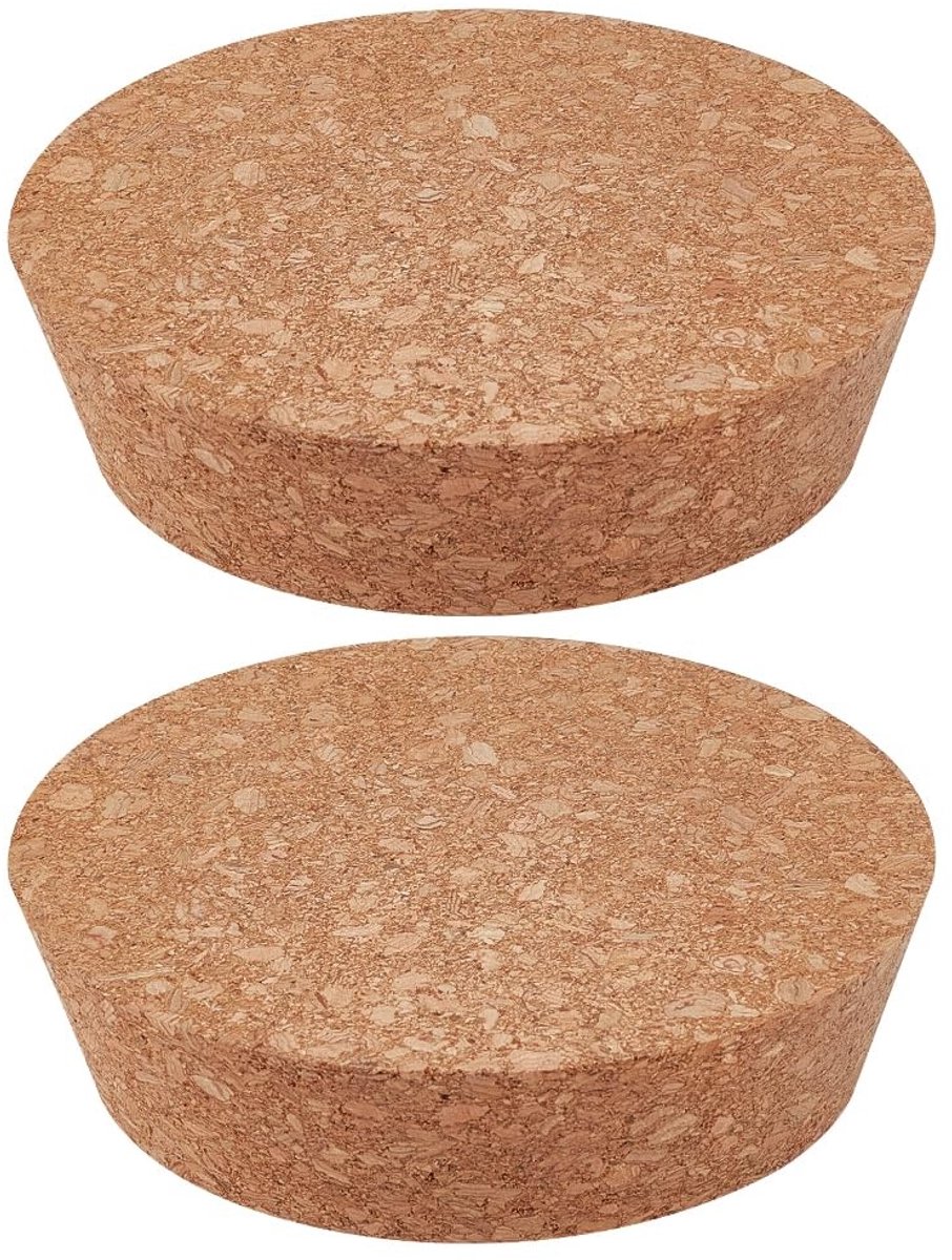 Vlemico - Kurkflesstoppers - Houten Kurkplug - Perfect voor Flessen en Potten - Lichtbruin - Kurken Deksels - Ideaal voor Bruiloft en Keuken - 2 Stuks