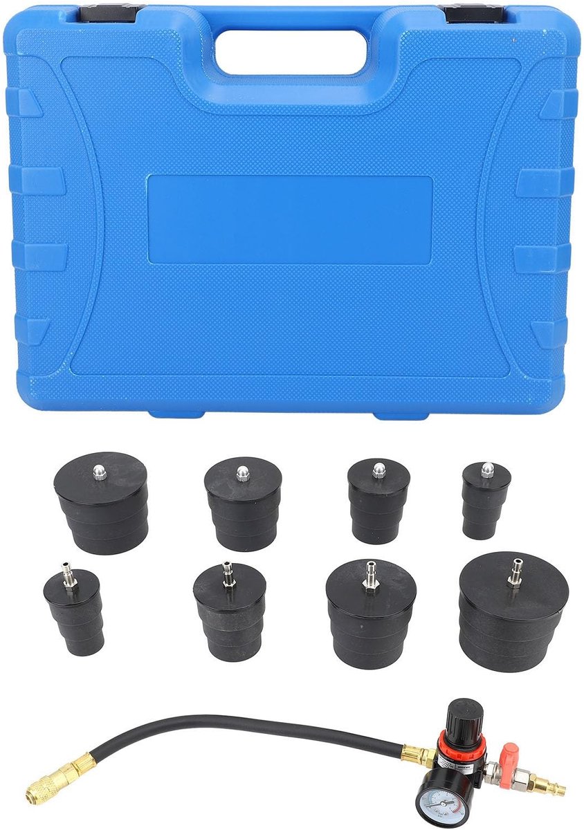 Vlemico - Turbo-systeem Lekkagetesterset - Luchtdrukslang - 9-delige set - Geschikt voor 35-90 mm adapters - Perfect voor auto-onderhoud - Gebruiks...