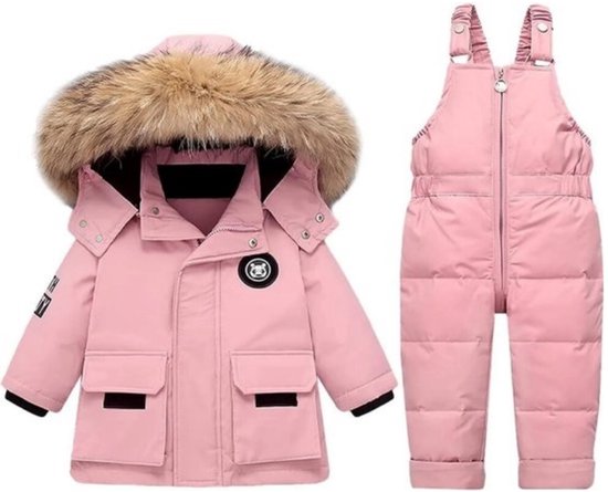 Kraftverdia® - skipak - skipak baby - winterpak voor baby - ski-donsjack pak - winddicht - warm - Tops en broeken 2STUKS - Geschikt voor jongens en meisjes Sneeuwpak - groen - maat 110