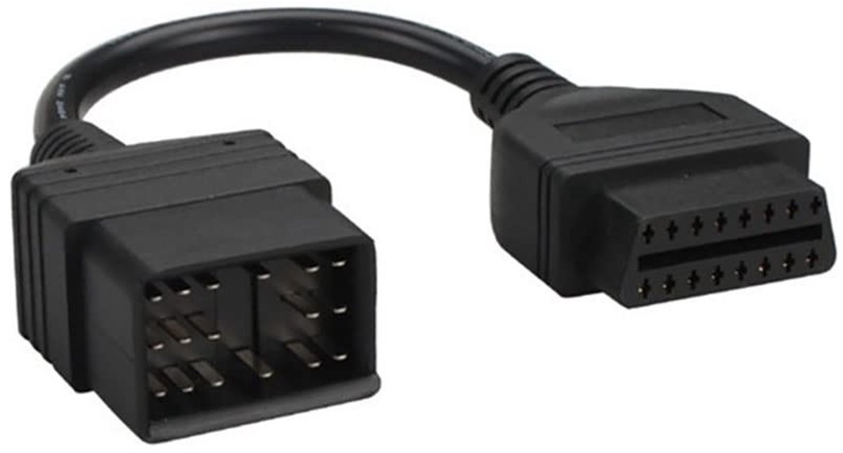 Vlemico - OBD2 Adapter Kabel - 17 Pin naar 16 Pin - Superieure signaaloverdracht - Zwart - Diagnosetool aansluiting - Geschikt voor voertuigen - 10...