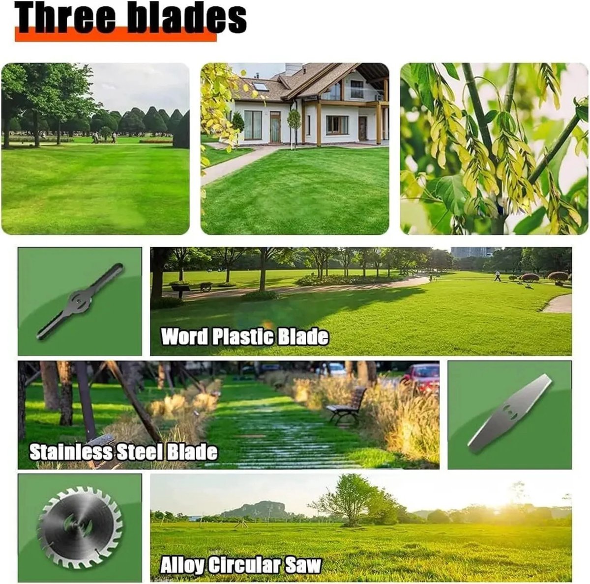 3-in-1 Kantenmaaier – Grastrimmer – Bosmaaier – Grasmaaier – Draadloos & Elektrisch – Incl. 2 accu's en oplader - met telescopische steel + extra handgreep - voor Tuin – foto 7