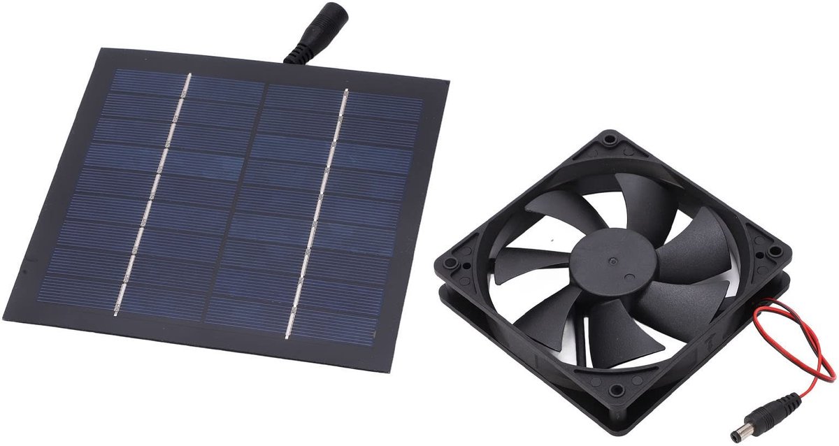 Zonne-energie Ventilator - 20W Waterdichte Afzuiger voor Buitengebruik