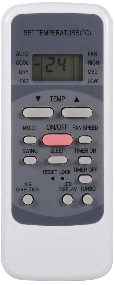 Vlemico - Afstandsbediening - Universeel - Comfortabele bediening - Geschikt voor R51 serie - Midea airconditioning - Perfect voor dagelijks gebruik