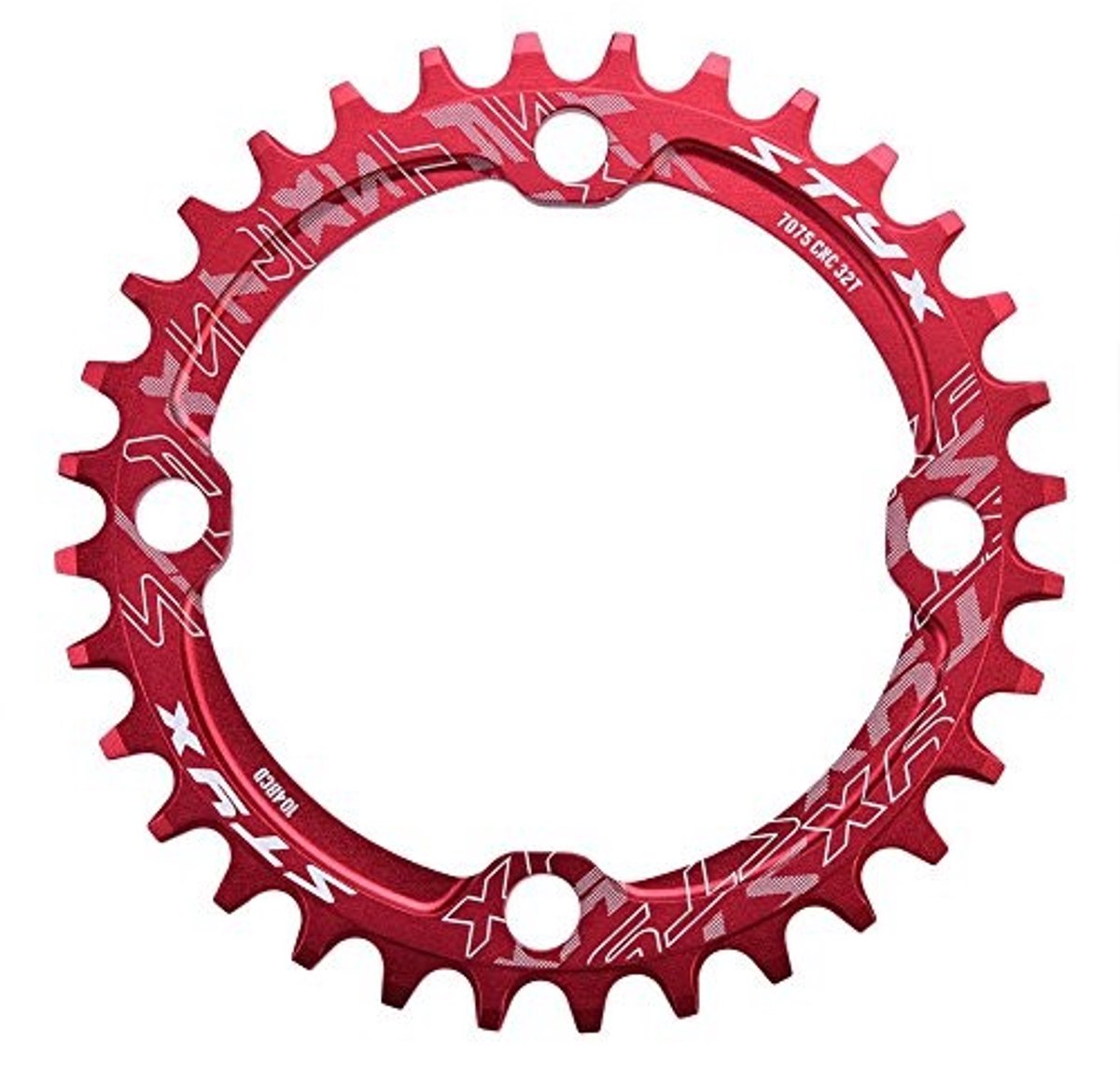 Jhubersproducts - FahrradKettenblatt - Mountainbike Kettenring - Lichtgewicht Aluminium - Rood - Kettingbladen - Geschikt voor fietsreparatie - 104 mm