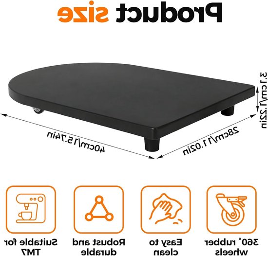 Houten Glijmat met 360° Wielen voor Keukenmachines, Geschikt voor Thermomix TM7, Antislip en Duurzaam van houten — afbeelding 5