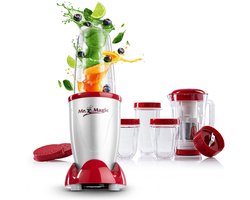 GOURMETmaxx Mr. Magic Mixer | Smoothiemaker met XXL-accessoireset | Staande mixer, 18-delig | Blender met lekvrije vershouddeksels | Keukenmachine voor shakes, smoothies enz.