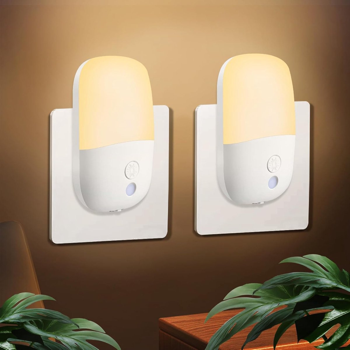 carmdering - Stekkerlamp -LED nachtlampje stopcontact met schemersensor – automatisch aan/uit, 3000K warm wit, energiezuinig, dimbaar, compact ontwerp – gang, slaapkamer, kinderkamer verlichting