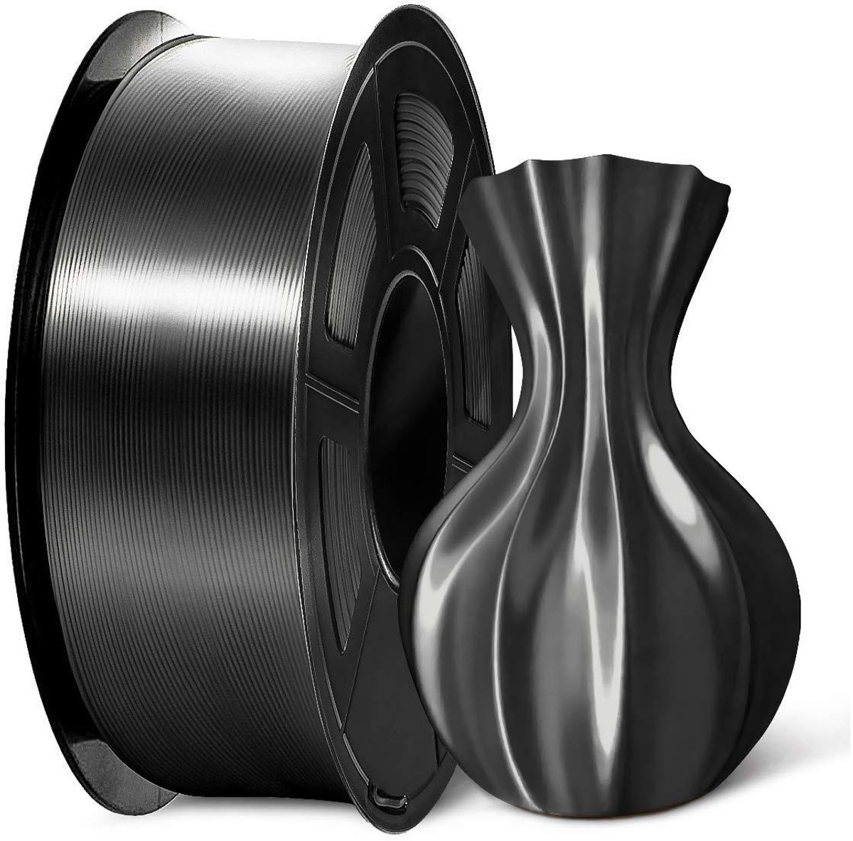 TOVBMUP 1,75 PLA zwart filament - 1 kg 3D-printer PLA-filament - 3D-printmateriaalfilament - vacuümverpakt - nette spoelen - RFID voor slim printen