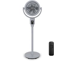 Auronic Statiefventilator – Staande Tafel en Vloerventilator – 9 Standen en Timer – Luchtkoeler – Stil – Met Afstandsbediening en Display – Fan – Grijs