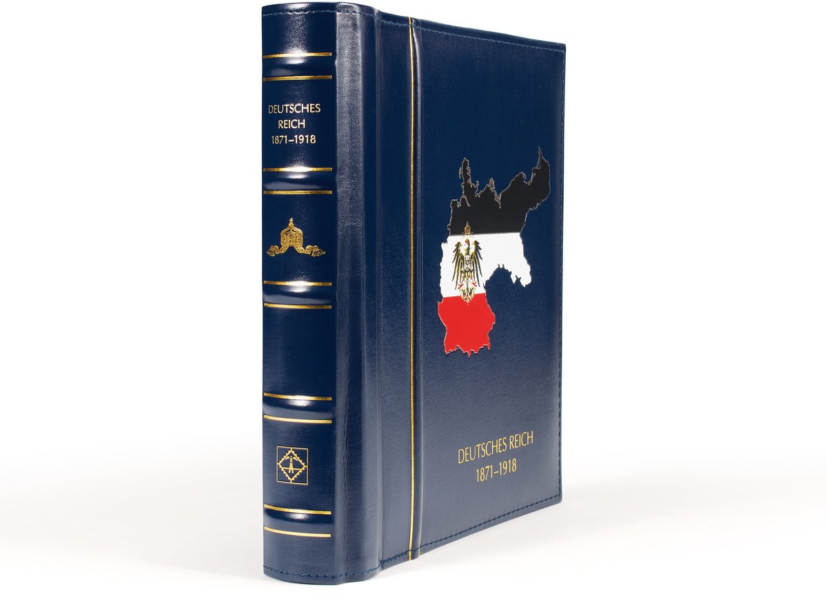 LEUCHTTURM - Muntblad - SF-Illustrated album Perfect DP, klassiek ontwerp DEUTSCHES REICH 1872-1918, blauw