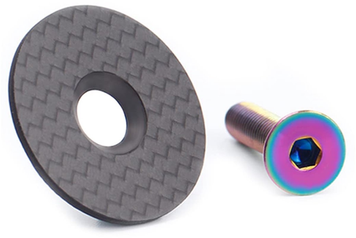 Dailygoods - Fietsstuurpen - Koolstofvezel - Superlicht en sterk - 1 1/8 inch - Titanium schroef - Ideaal voor fietsmodellen - Geanodiseerd