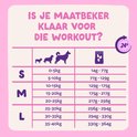 Tabel met aanbevolen dagelijkse hoeveelheid voeding voor honden van verschillende groottes en gewichten.