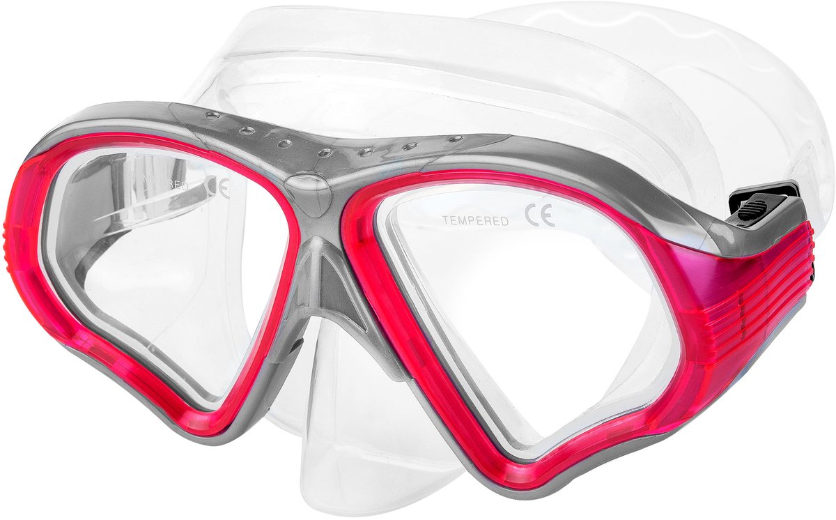 Spokey ZENDA Duikmasker - Roze - TG gehard glas - vloeibaar Siliconen