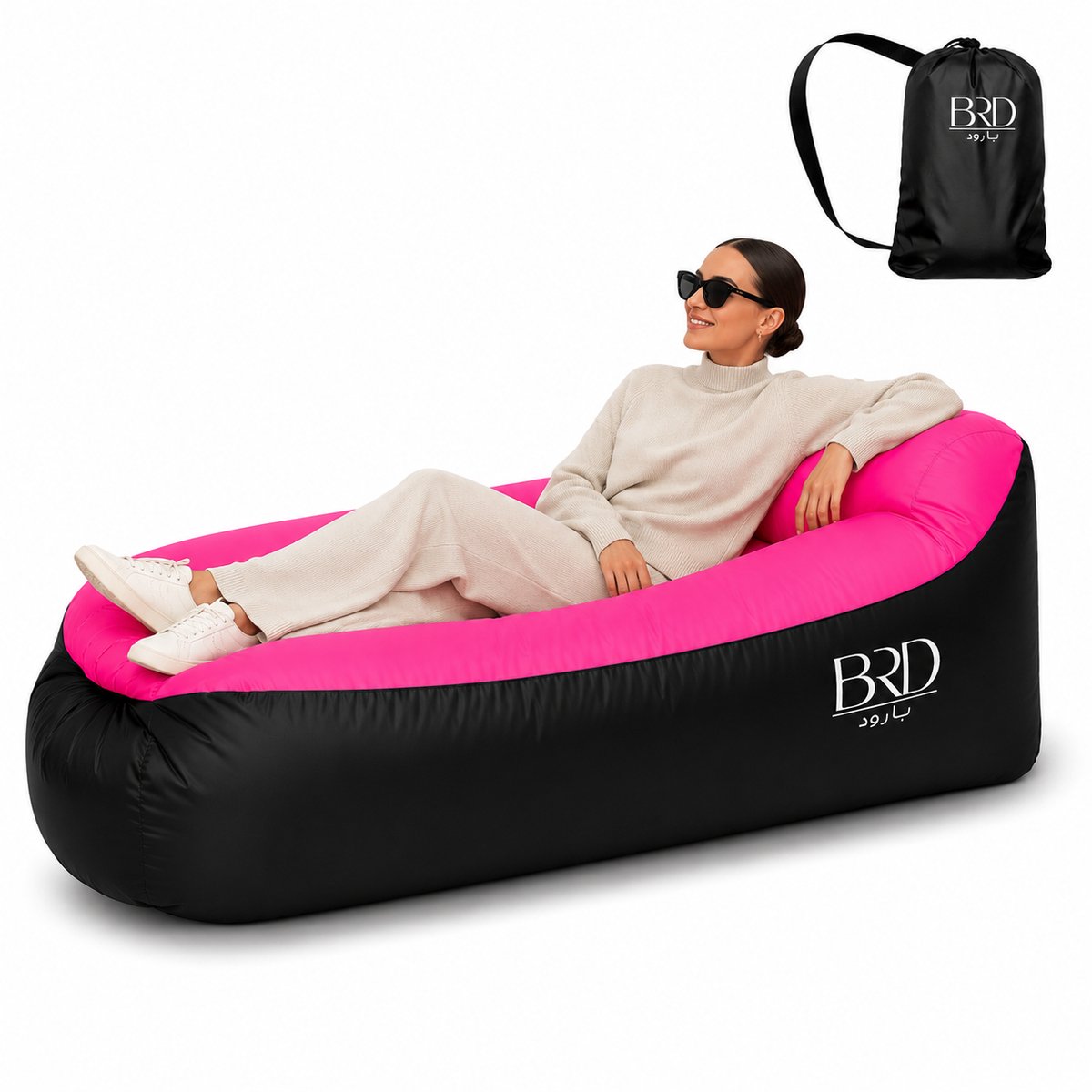 BRD® Opblaasbare Sofa Roze - Lazy Bag - Strandstoel - Lounge Zitzak