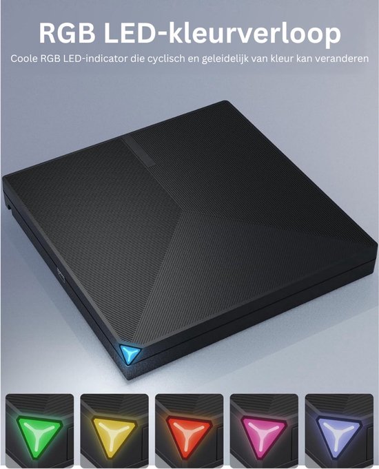 Externe DVD Brander USB 3.0 & USB-C - draagbare CD/DVD speler — afbeelding 2