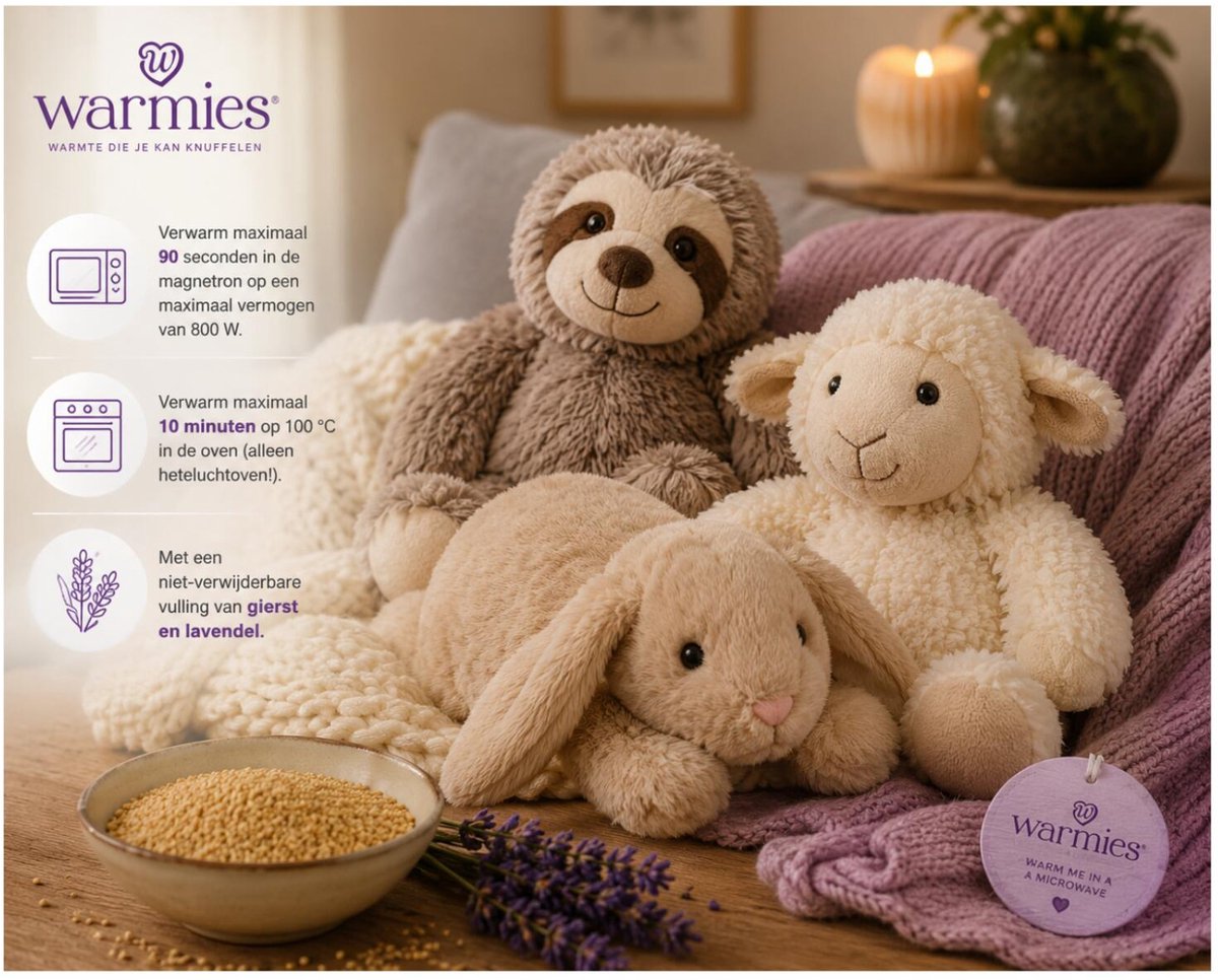 Warmies warmte/magnetron knuffel golden retriever hond - lichtbruin - 33 cm - pittenzak - opwarm knuffel — afbeelding 5