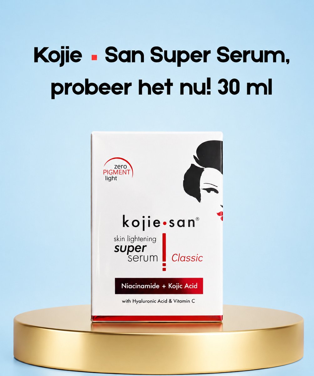 Kojie San Super Serum – 30 ml – Verhelderend & Hydraterend Serum – Helpt Donkere Vlekken te verminderen, Egaliseert de Huidtint & Verbetert de Huidtextuur – Voor een Gladde, Stralende & Gezonde Teint – Probeer het nu!