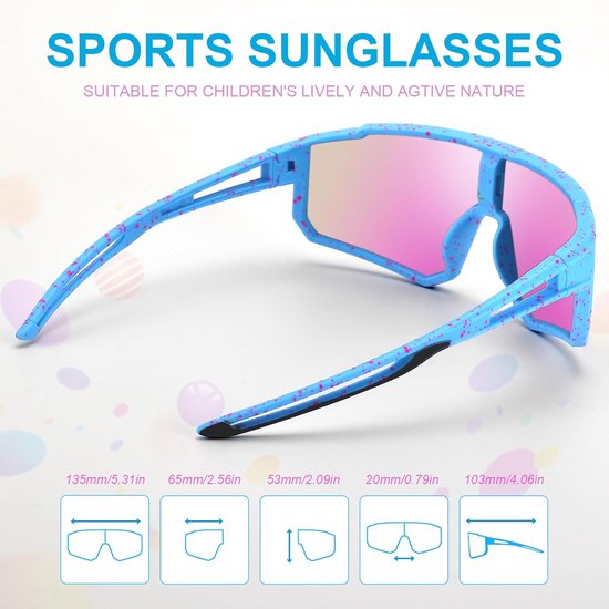 Zonnebril - Kinderzonnebril - 3-pack kinderzonnebrillen - Geschikt voor fietsen, wandelen en beachvolleybal - Unisex — afbeelding 2