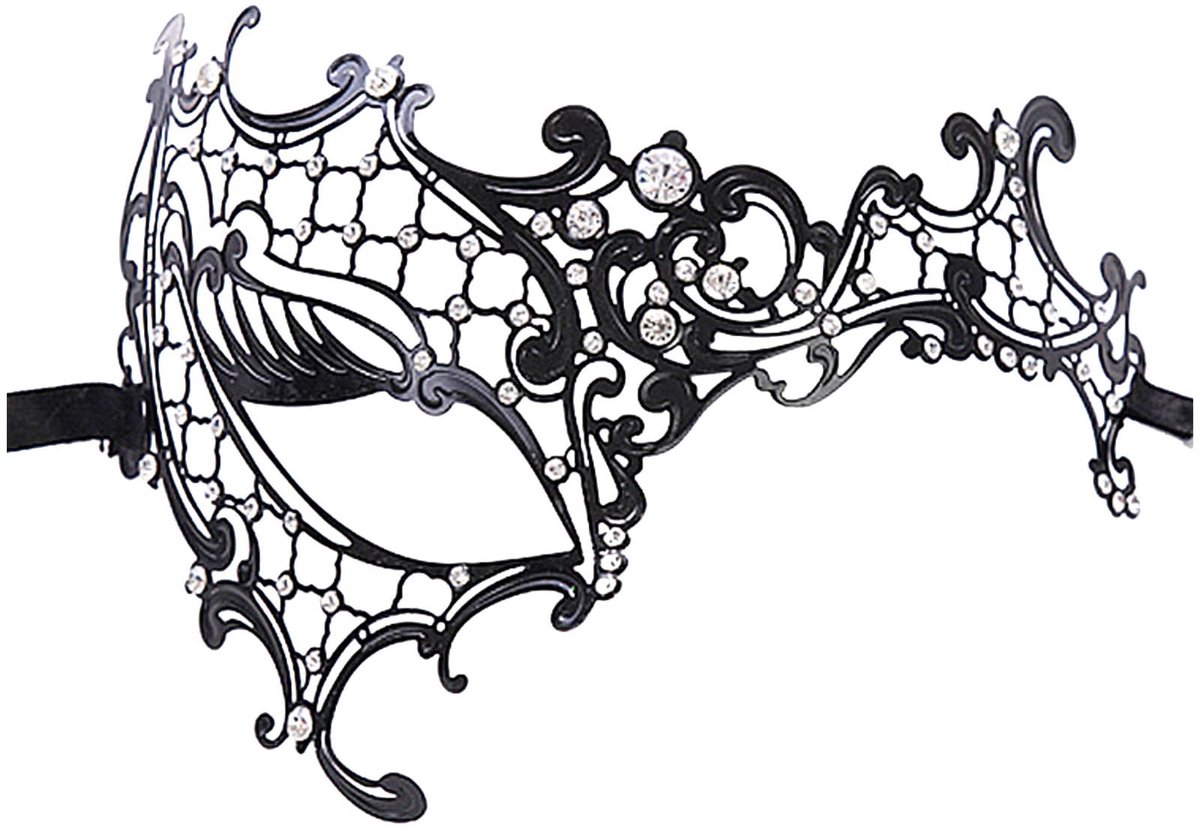Elzusha - Venetiaans masker - Dames - Metaal - Mysterieus ontwerp - Oogmasker - Perfect voor carnaval en maskerades - Zwart