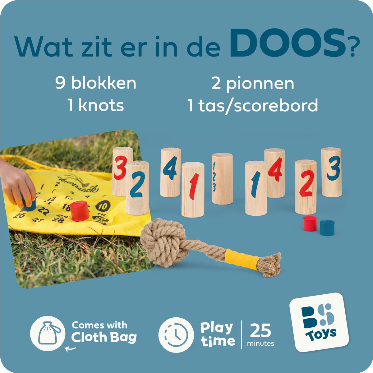 BS Toys – Knapsack Werpspel – Behendigheidsspel voor Buiten – Vanaf 8 jaar - Buitenspeelgoed - Familiespel - Houten speelgoed - Buitenspel — afbeelding 12