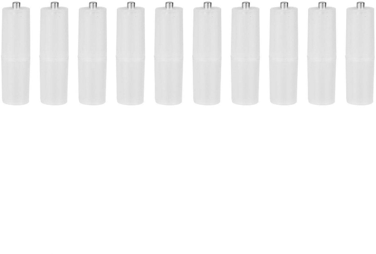 Dailygoods - Batterijconverteradapter - AAA naar AA-batterijadapter - 10 stuks - Transparant - Batterijhouder - Geschikt voor diverse apparaten - Comp