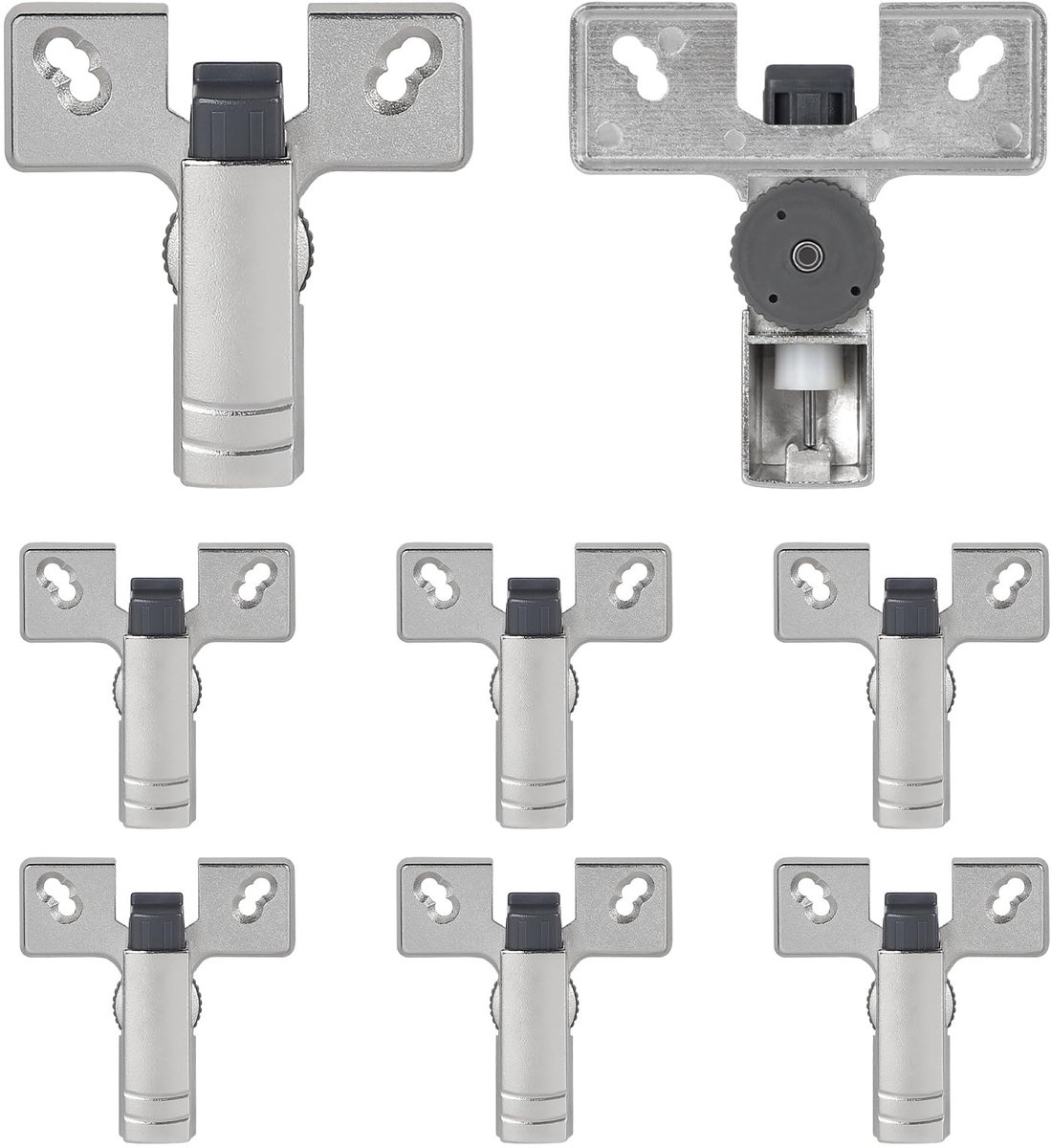 Dailygoods - Deurdemper - Soft Close - Verstelbaar - 8 stuks - Potscharnieren - Voor kastdeuren tot 13,5 kg