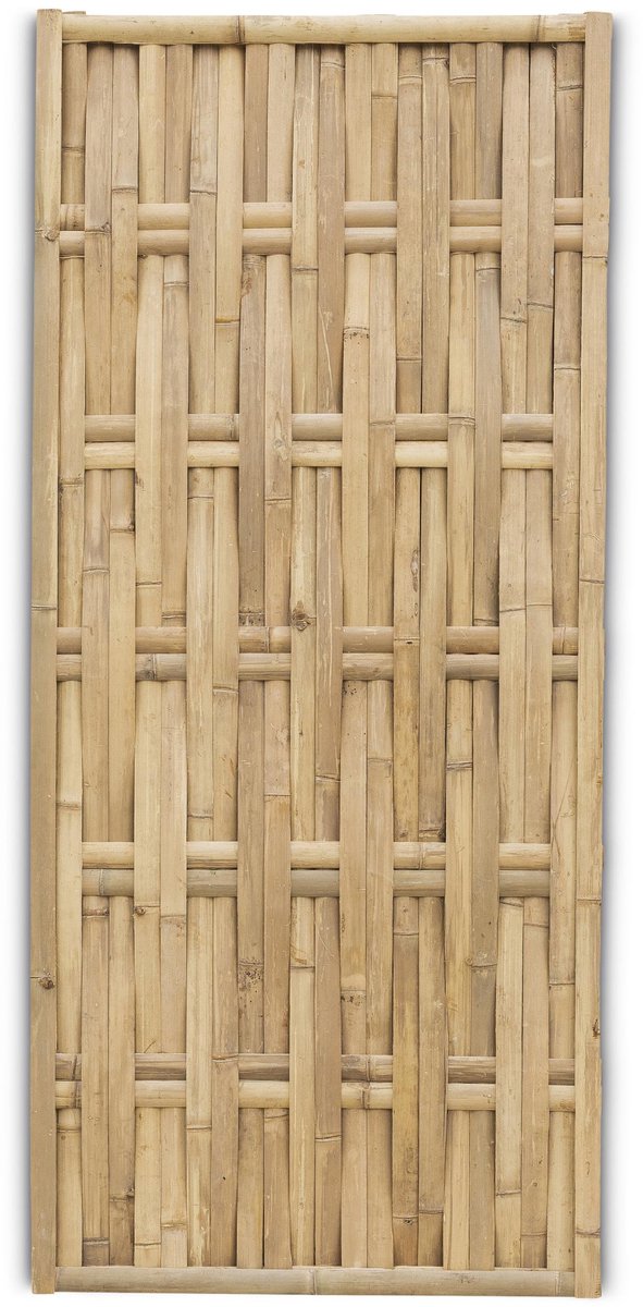 Gevlochten bamboe schutting Verticaal - 90 x 200 cm - Naturel - Eviro Bamboe