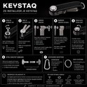 Instructies voor het monteren van de Keystaq sleutelorganizer met duidelijke afbeeldingen.