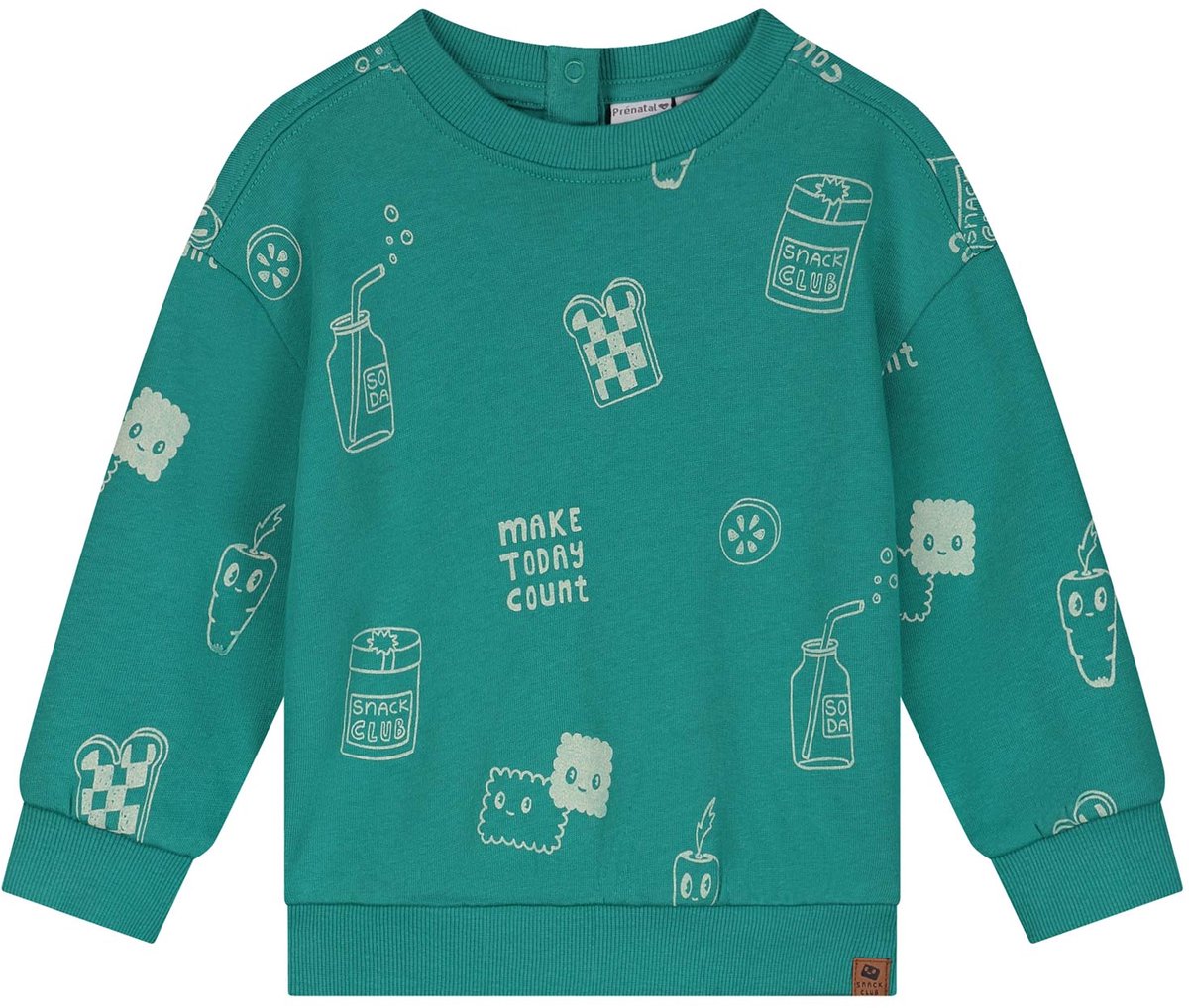 Prénatal peuter sweater - Jongens - Turquoise - Maat 74