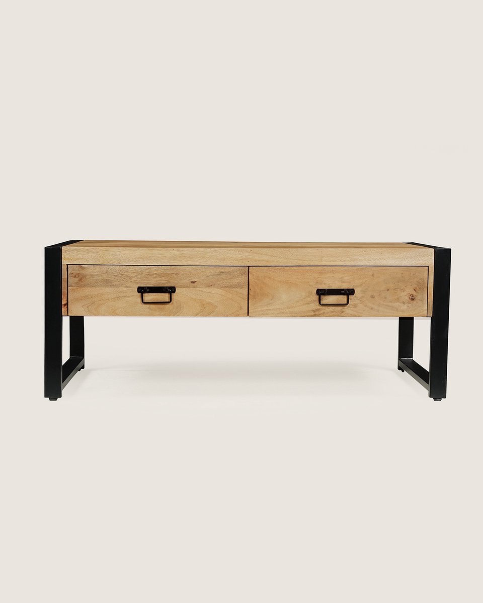 Salontafel 120 cm Mangohout – Rechthoekig – Industrieel