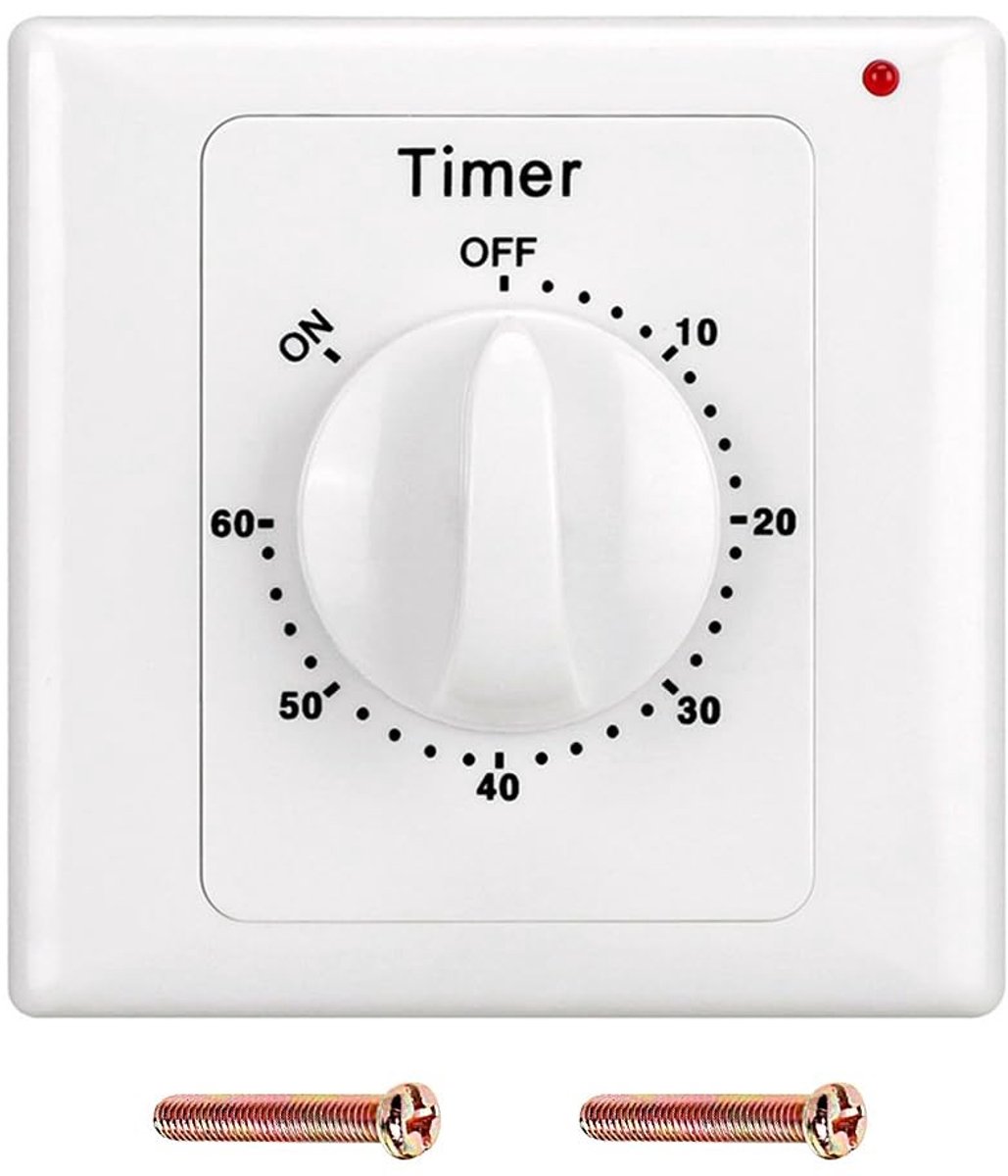 Elzusha - Countdown Tijdschakelaar - Elektronische Timer - Duurzaam en Betrouwbaar - Wit - Voor Huishoudelijke Apparaten - 60 Min - Ideaal voor Wat...