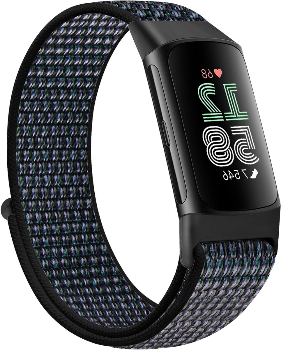 Nylon Sport Loop Vervangband voor Fitbit Charge 5 - Comfortabele en Duurzame Polsband voor Mannen en Vrouwen