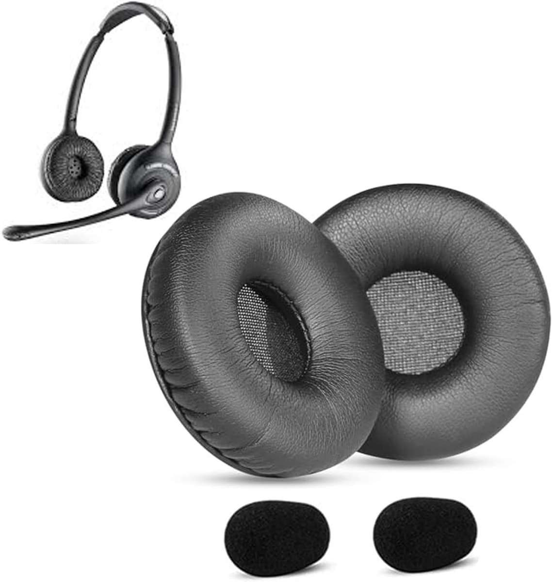 Vervangende Oorkussens voor Mono Headsets - Comfortabele Oorkussens van Kunstleer voor Demping en Geluidsisolatie