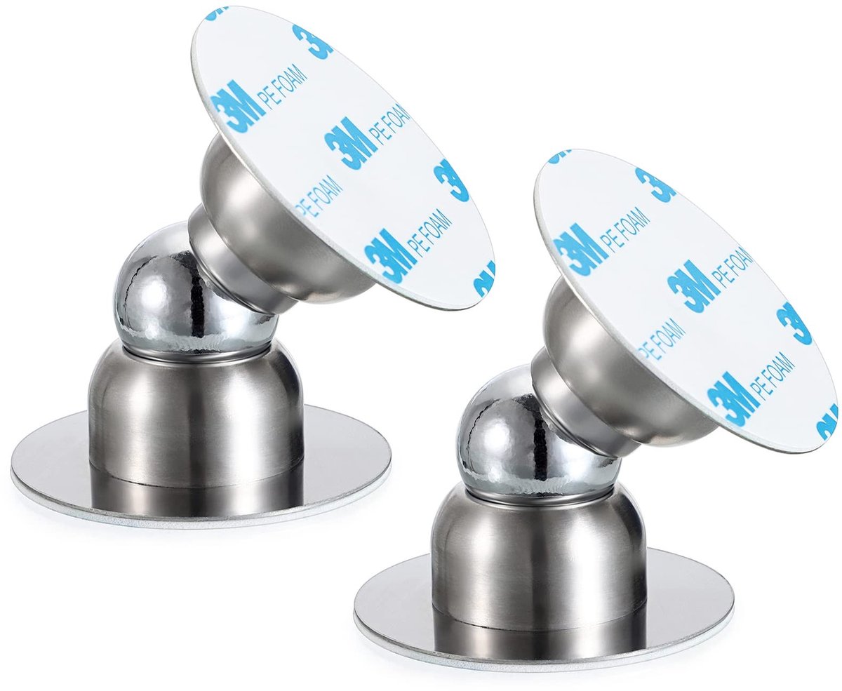 Elzusha - Deurstopper - Magnetische Deurhouder - Compact en Duurzaam - Zilver - Zelfklevend en Eenvoudig te Monteren - Geschikt voor Binnen