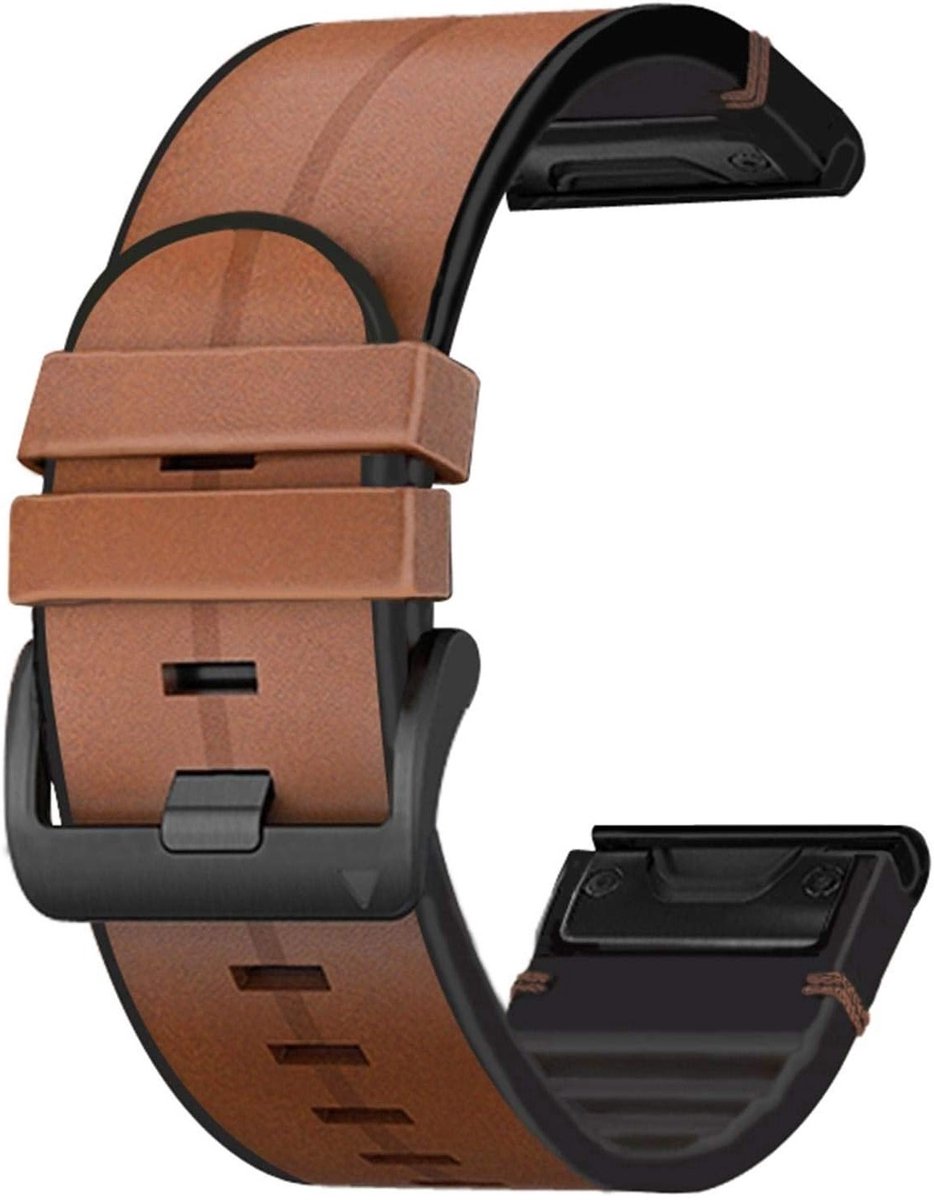 Leren Horlogeband 26mm voor Garmin Fenix 6X, 5X, 7X en Enduro - Zacht, Ademend en Zweetbestendig