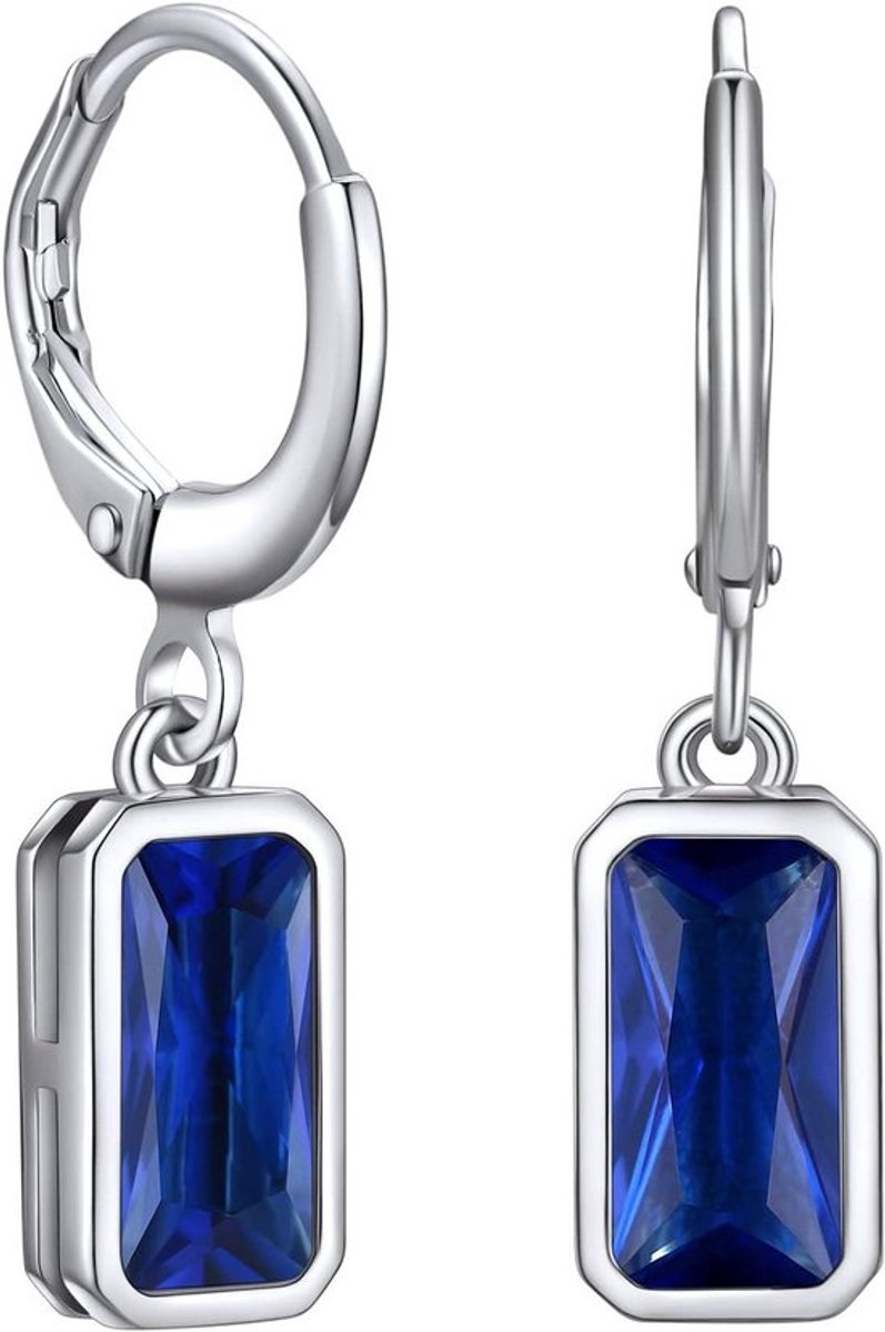 Zilveren oorbellen met lente saffier steen - Sieraden voor dames - Verjaardagscadeau - Kerstcadeau - Valentijnscadeau - Moederdagcadeau