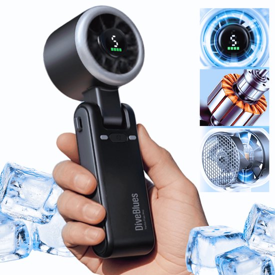Diveblues® High-Speed Handventilator | JetForce™ CYCLONE Verkoelende Airflow | USB-C...