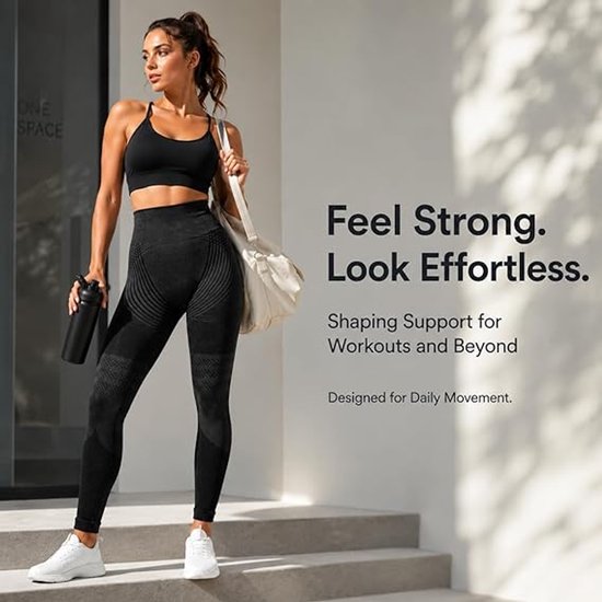 Anti-cellulitis-leggings - sportlegging voor dames - lange compressielegging billen push-up hoge taille ondoorzichtig - yoga pilates sportbroek - 1 stuk-Sportbroek -Zwart wit - XXXL — afbeelding 4