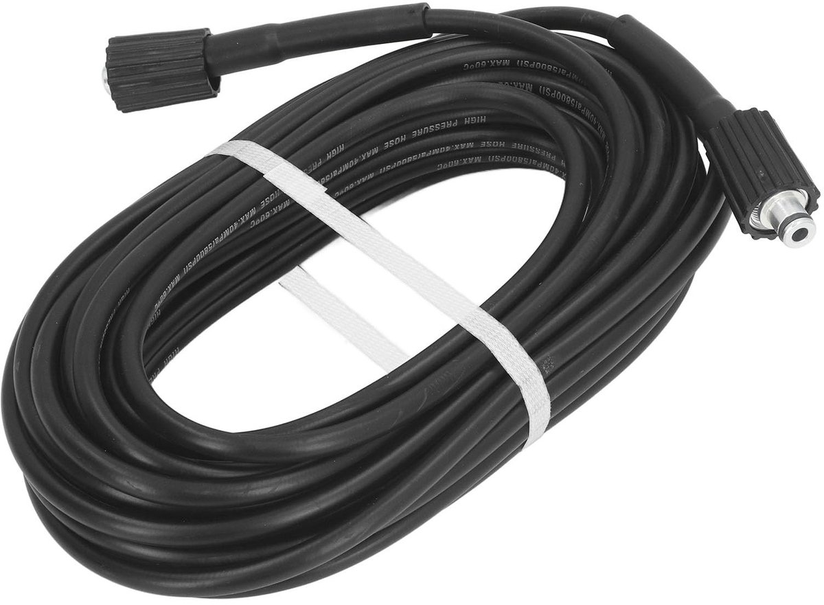 Dailygoods- Hogedrukreiniger Slang 15 m - Rubber - M22-14 mm Connector - Flexibele Verlengslang - Geschikt voor Autowasmachines - Eenvoudige Installatie - Drukslang