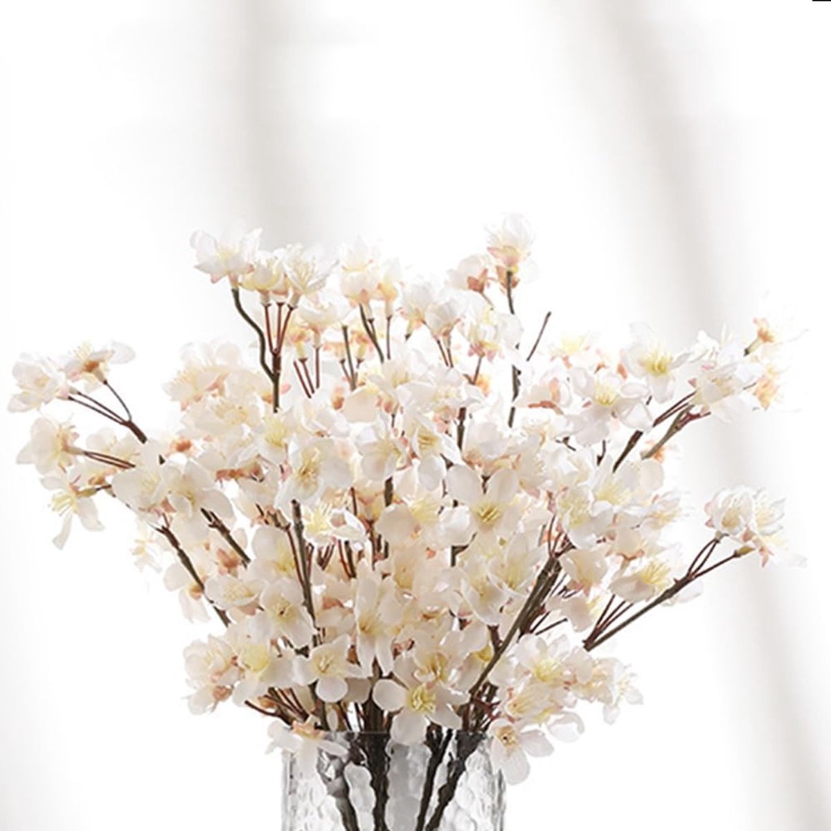 Kunstbloemen Kersenbloesem - Zijde Bloemen - Decoratie Huis - Wasbaar Onderhoud - 40 cm Ho