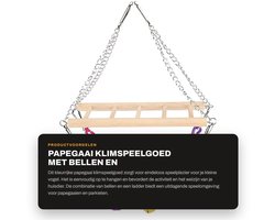 Dailygoods- Vogelschommelspeelgoed met bellen - Papegaaien Speelgoed - Klimspeelgoed - Hangende Brug - Geschikt voor Kleine Vogels - Eenvoudig te Installeren