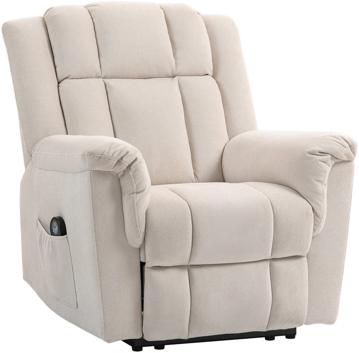 Elektrische Relaxfauteuil met Massage en Verwarming - Verstelbare Rugleuning en Voetsteun - TV Stoel - Comfortstoel - Beige - Max. 150 kg