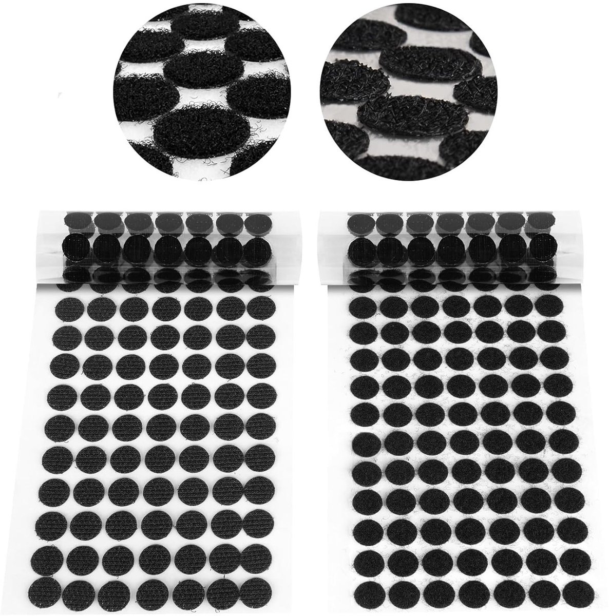 Ronde Stickers voor DIY Projecten, 504 Paar Dubbelzijdige Hechting, 10mm Plakband voor Creatieve Klussen en Handwerk (Zwart)