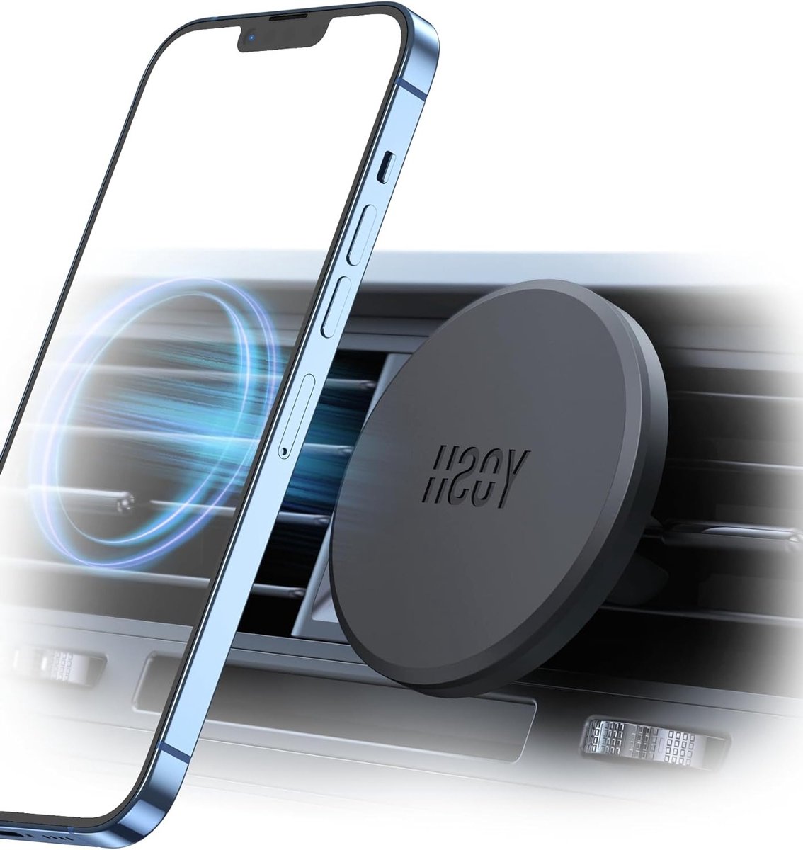 Magnetische Telefoonhouder voor MagSafe, Eenvoudige Installatie, Volledige Rubber Bescherming, Geschikt voor iPhone 17-12 en MagSafe Hoesjes, Geen Metaalplaat Nodig