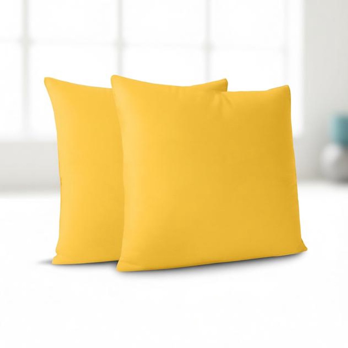 ElleMooi Kussenslopen 50x50 cm Set van 2 - 100% Katoen - Hypoallergeen en Duurzaam - Geel