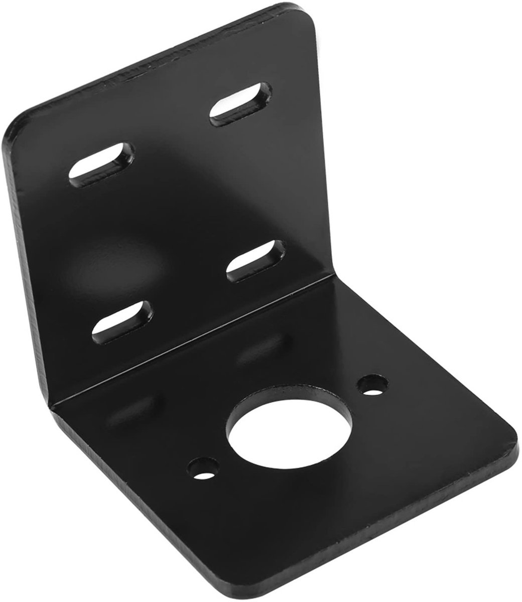 BRENZOOS - Joint Right Angle Bracket - Motorbeugel - Stevige metaalconstructie - Zwart - 90 graden hoekbeugel - Geschikt voor mini 775 DC motor - Co...