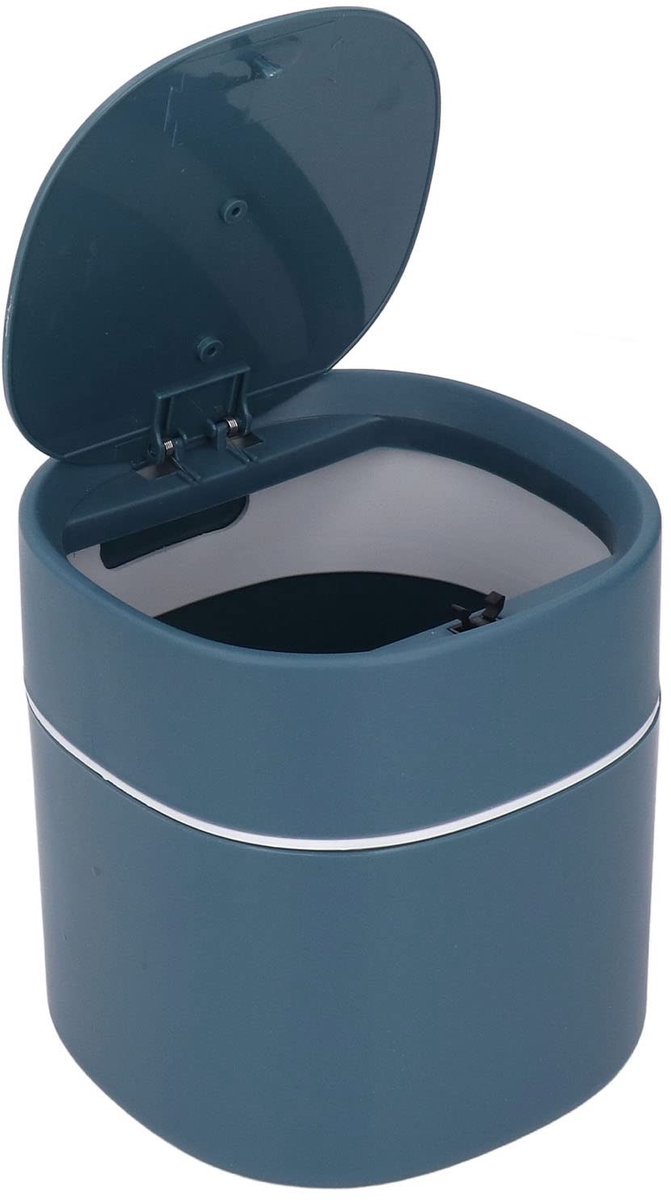 BRENZOOS - Mini Prullenbak - Afvalbak voor Kantoor - Duurzaam en Milieuvriendelijk - Blauw - Compact en Praktisch - Ideaal voor Kleine Ruimtes