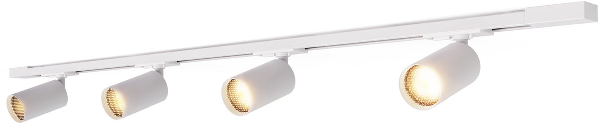 Calex Railsysteem Verlichting - 2 Meter - GU10 Fitting - 4 Spots - Opbouwspot - Wit - 1 Fase